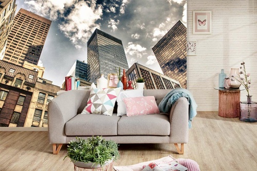 Vlies Fototapete - New York City Manhatten Panorama 375 x 250 cm
